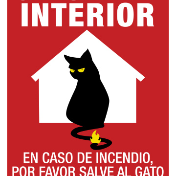 Cartel decorativo "Salva al gato" - Tamaño A4  