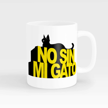 Taza gato "No sin mi gato" - Taza de 350 ml de capacidad 